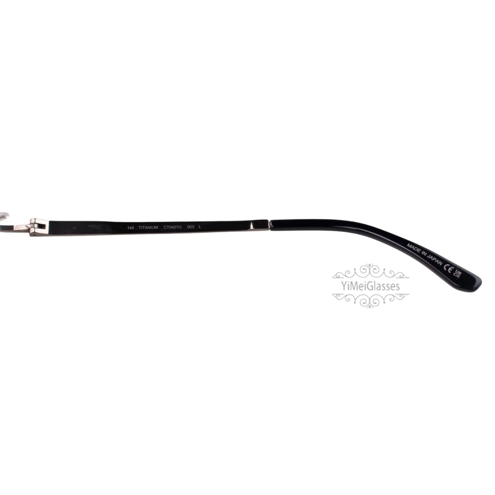 Cartier Santos De Wide Rectangle Titanium Rimless Eyeglasses CT0407O (4)