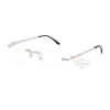 Cartier Santos De Wide Rectangle Titanium Rimless Eyeglasses CT0407O (6)