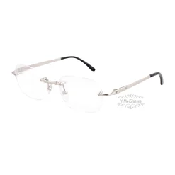 Cartier Santos De Wide Rectangle Titanium Rimless Eyeglasses CT0407O (6)