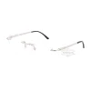 Cartier Santos De Wide Rectangle Titanium Rimless Eyeglasses CT0408O (5)