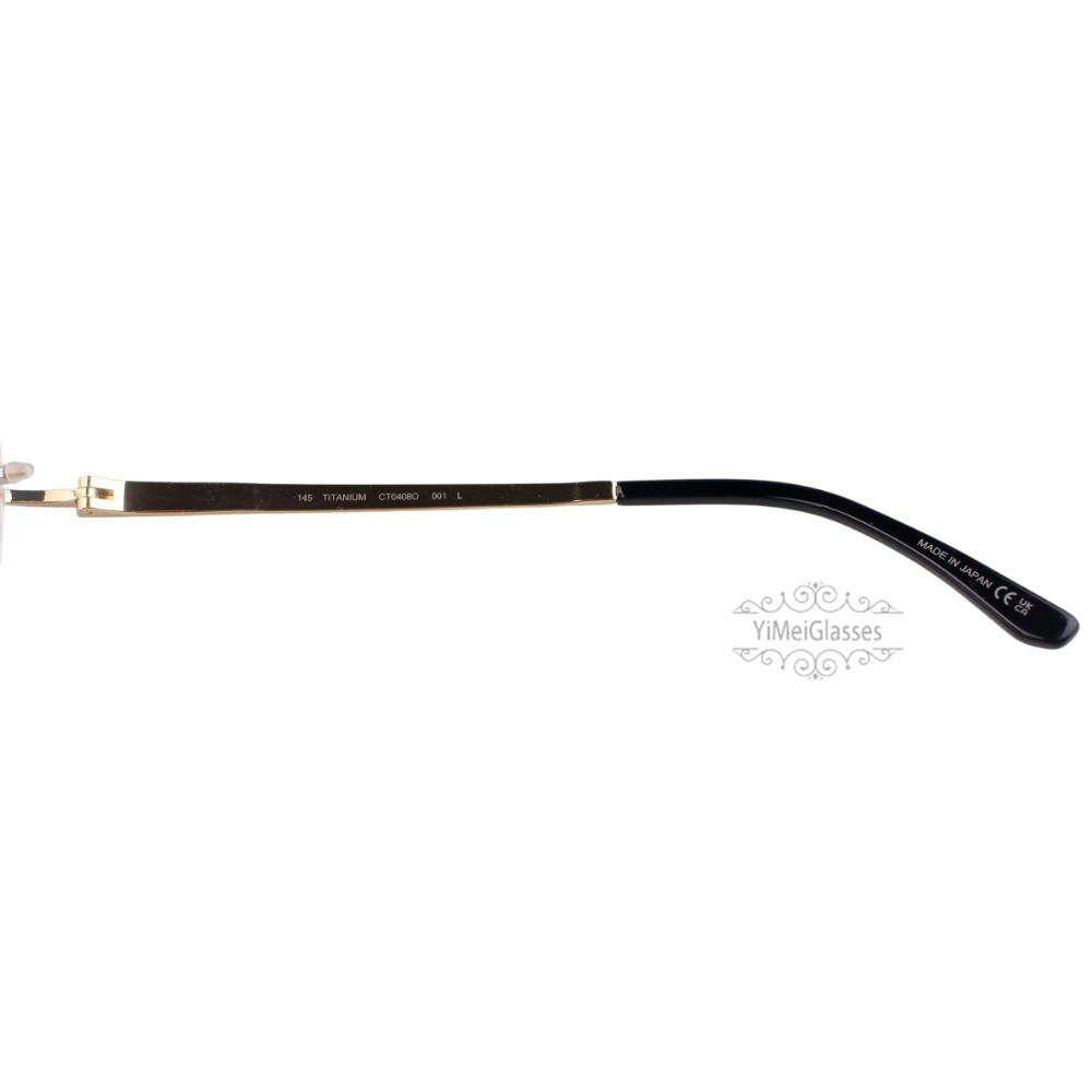 Cartier Santos De Wide Rectangle Titanium Rimless Eyeglasses CT0408O (7)