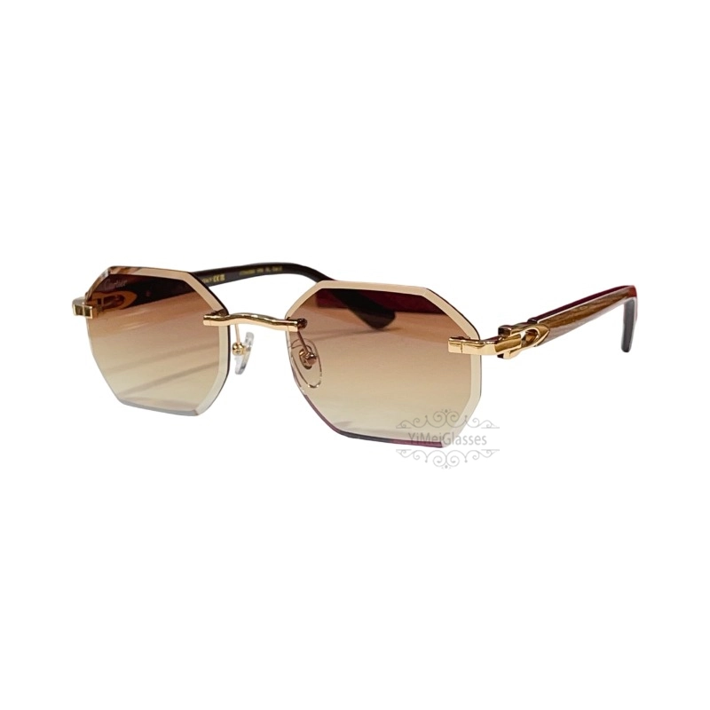 Cartier C Decor Cut Lenses Rimless Sunglasses CT0439S (1)