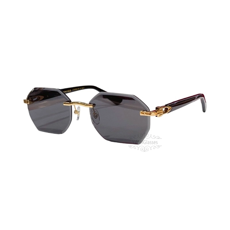 Cartier C Decor Cut Lenses Rimless Sunglasses CT0439S (7)