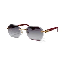 Cartier C Decor Cut Lenses Rimless Sunglasses CT0439S (8)