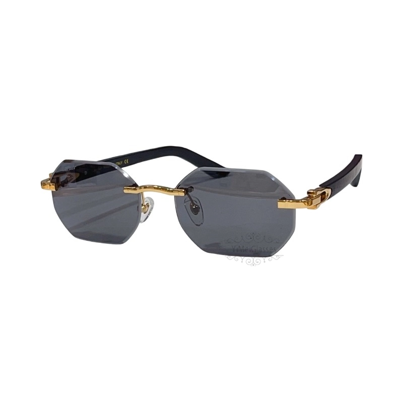 Cartier C Decor Cut Lenses Wooden Rimless Sunglasses CT0439S (8)
