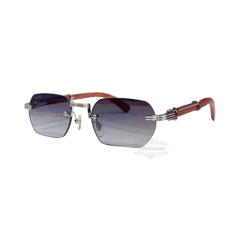 Cartier Première De Wooden Rimless Sunglasses CT0362s (6)